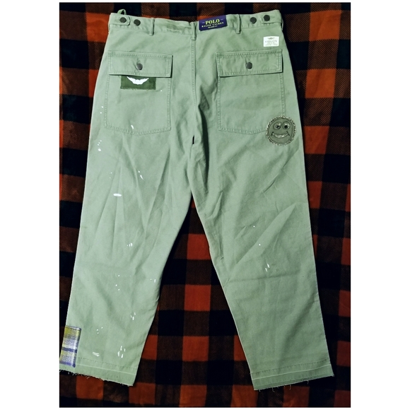 CUSTOMIZED POLO RALPH LAUREN DISTRESSED/REPAIRED MILITARY PANTS- 36"x30" - Picture 13 of 13